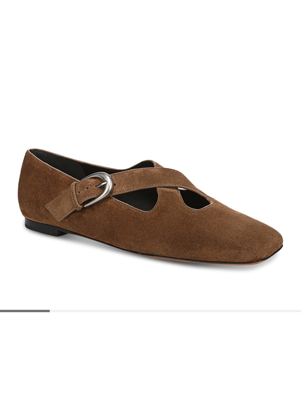 New Vince Brown Cici Suede Luxury Women's Crisscross Ballerina Flats Size 8.5